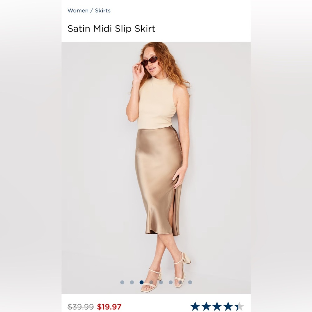 2X Old Navy Satin Midi Slip Skirt